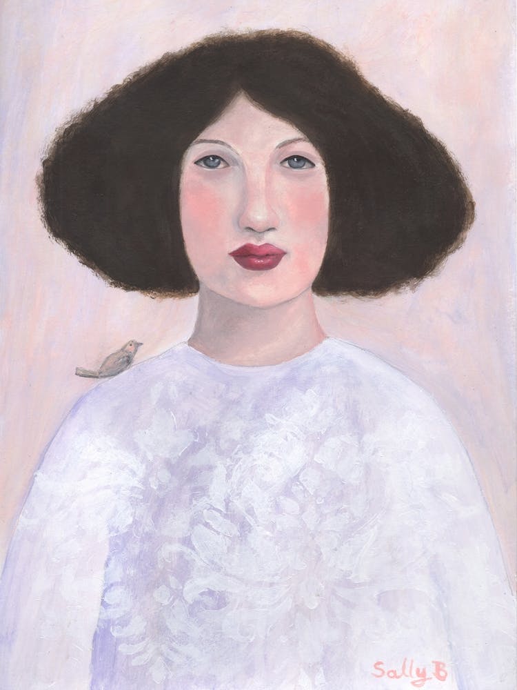 Woman With Bird On Shoulder