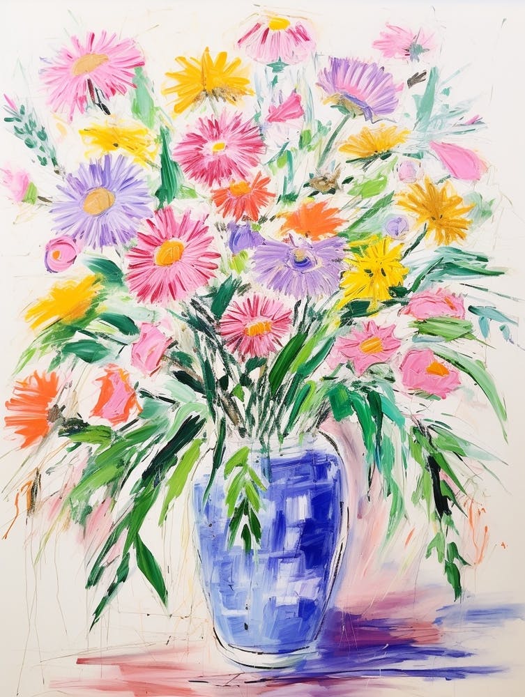 Flower Painting Fauvist Style Asters 4