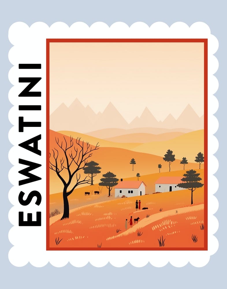 Eswatini Travel Stamp Poster