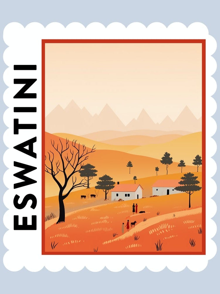Eswatini Travel Stamp Poster