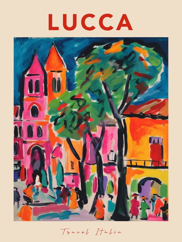 Lucca Italia Travel Poster