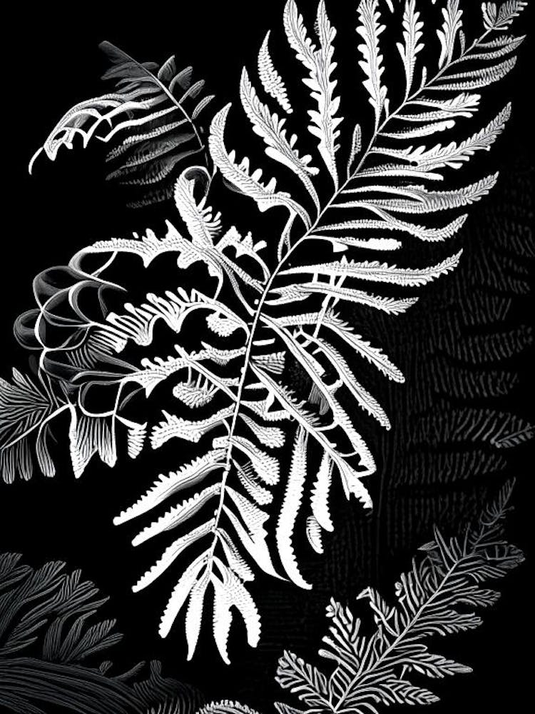 Christmas Fern Linocut