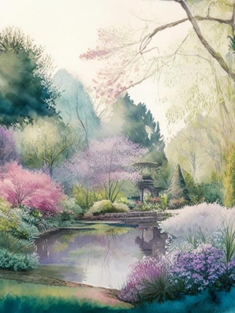 Birmingham Botanical Gardens, Usa Pastel Watercolour