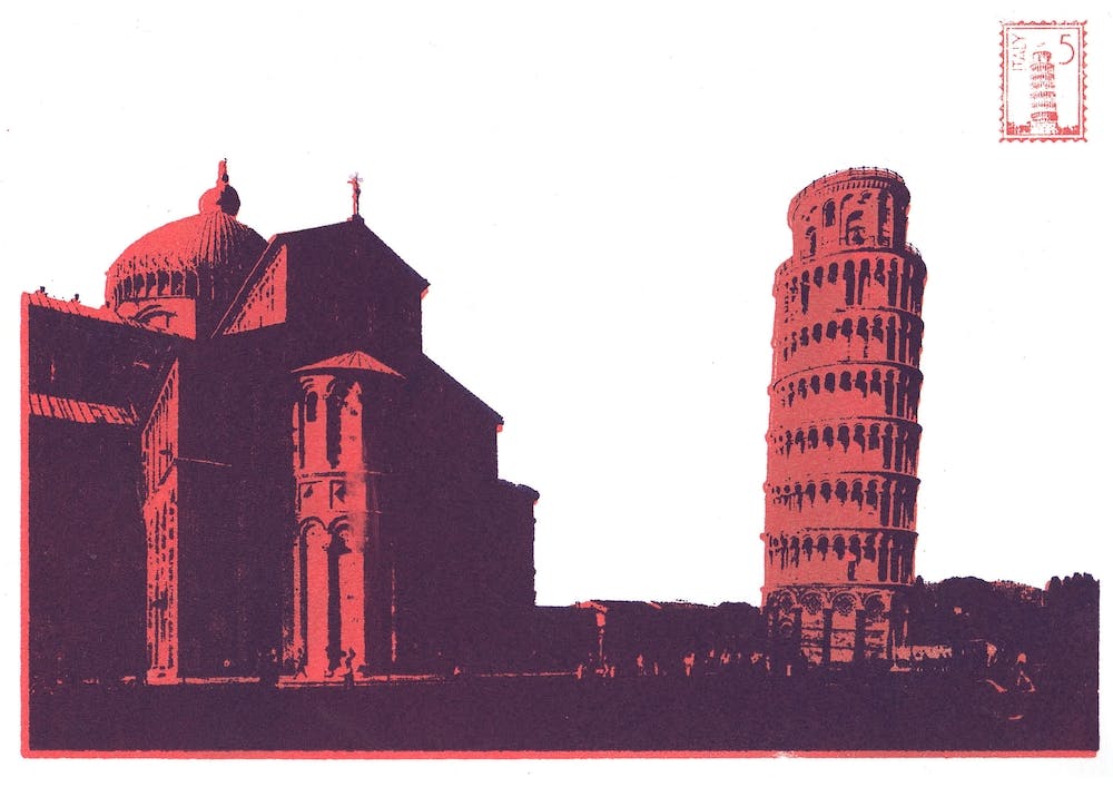 Pisa Screen Print Pink