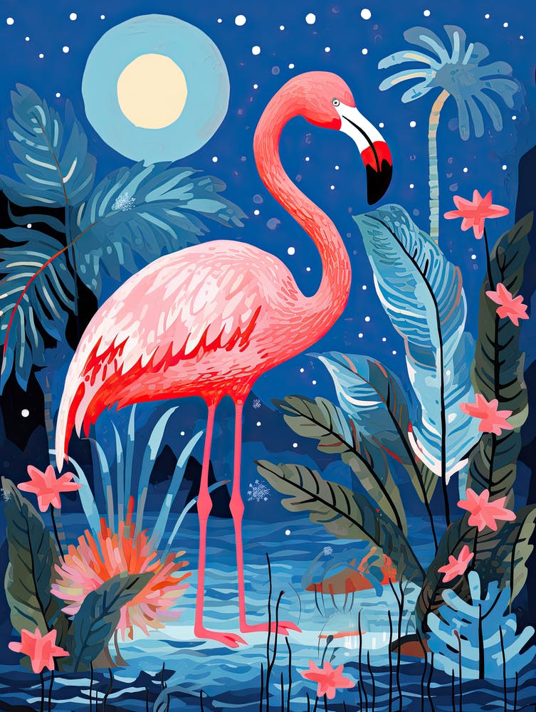 Pink Flamingo, Matisse Inspired