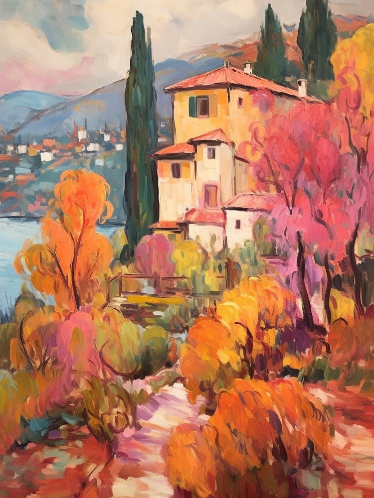 Autumn Gardens Painting Villa Carlotta Italy 3