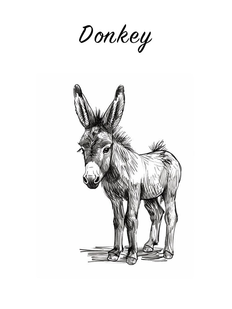 B&amp;W Donkey 2 Poster