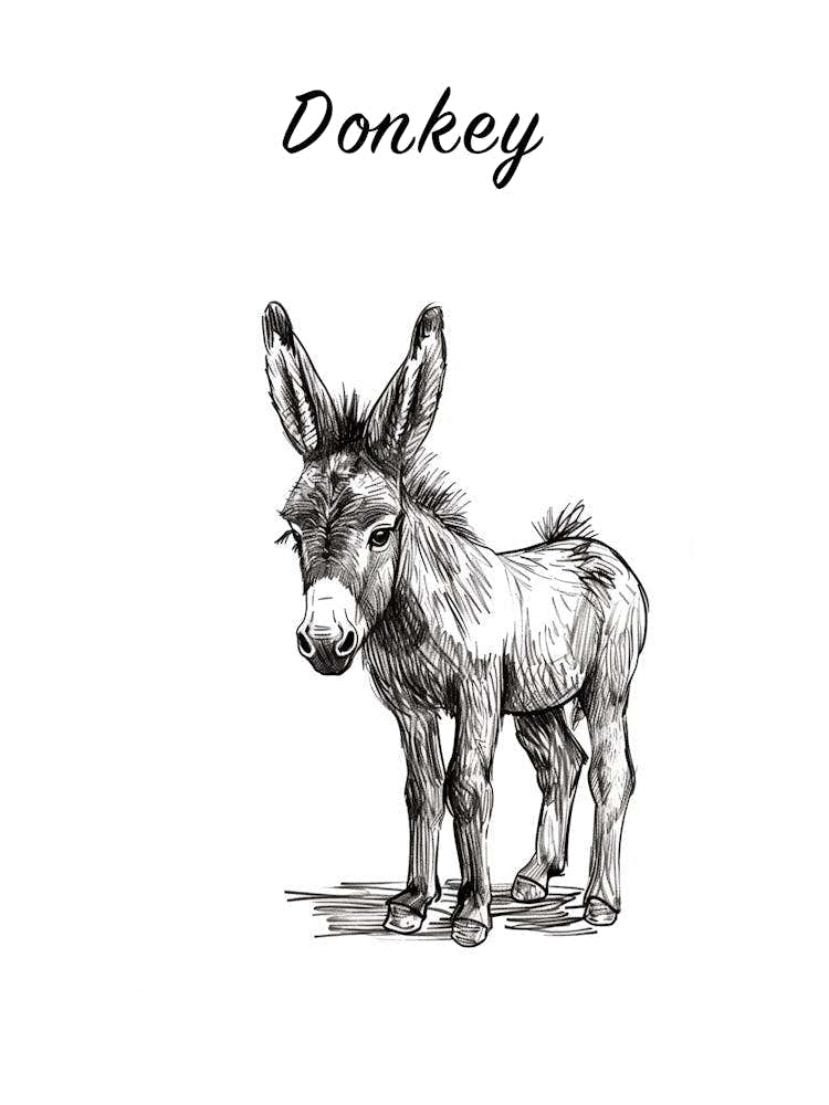 B&W Donkey 2 Poster