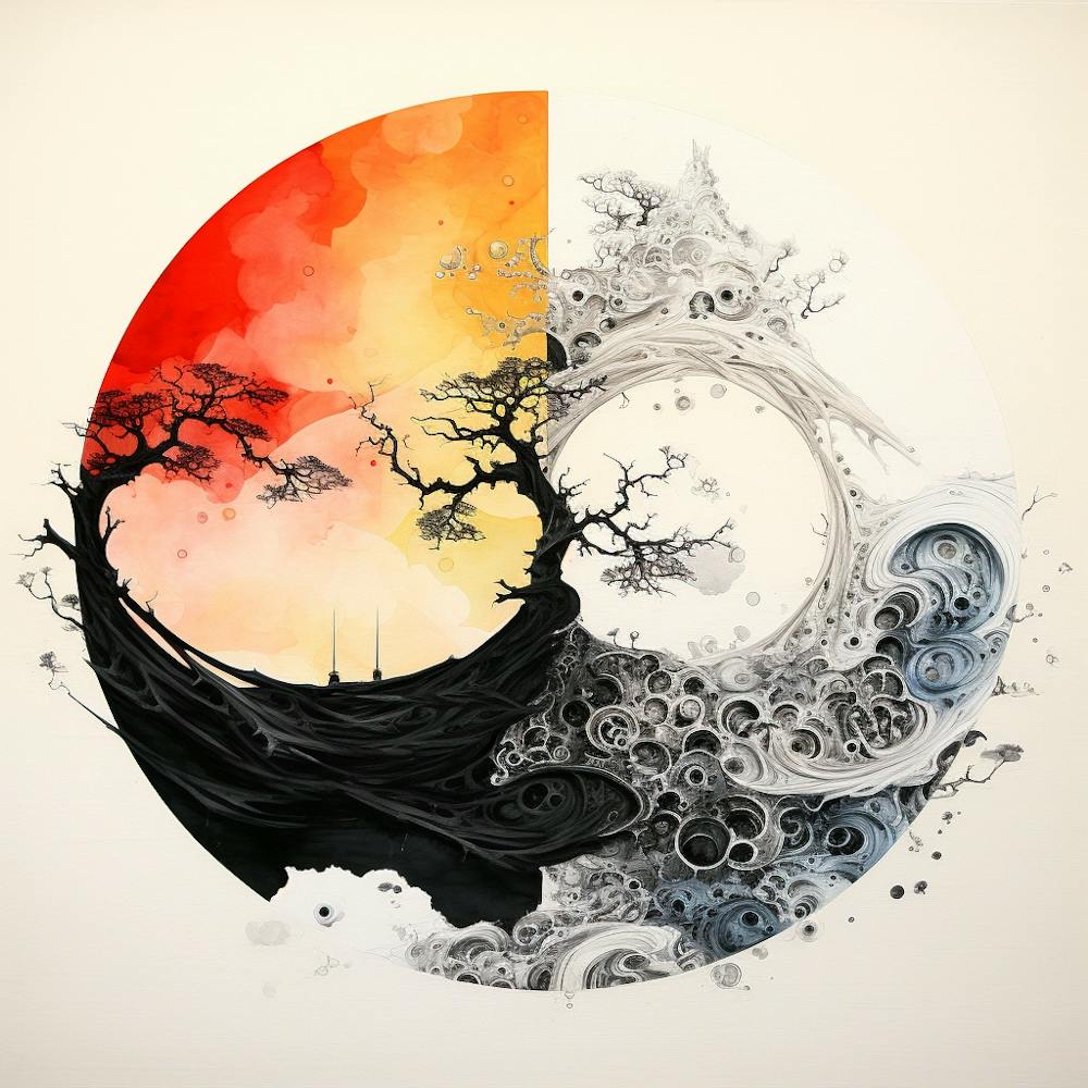 'Yin And Yang' Abstract Print