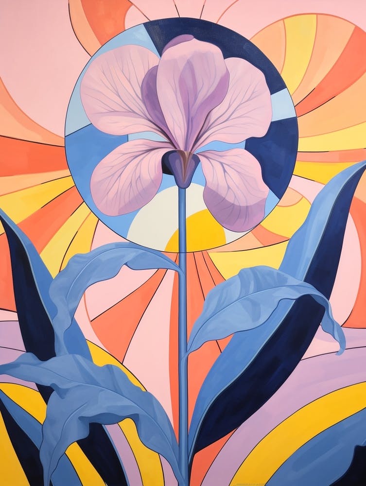 Iris 4 Hilma Af Klint Inspiriertes Pastell Blumen Gemälde