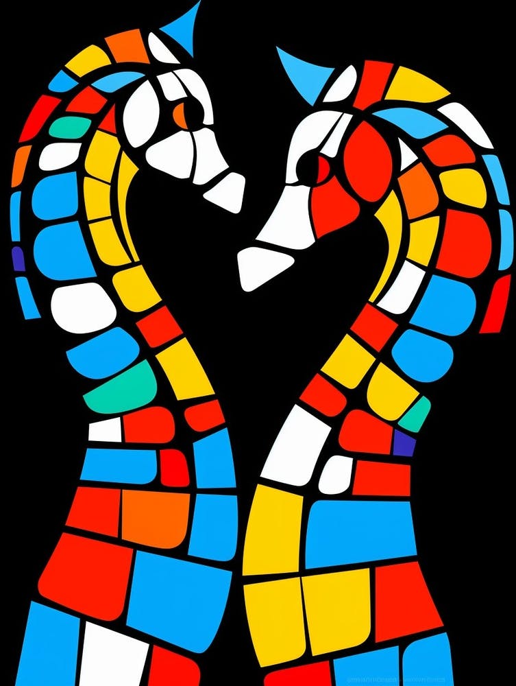 Seahorse Abstract Pop Art 1
