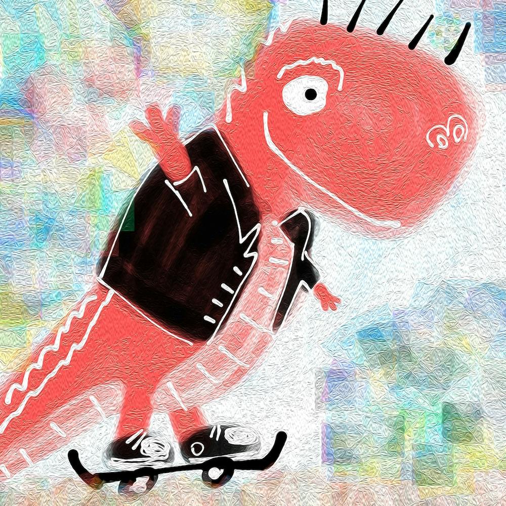 Dinosaur Skateboarder