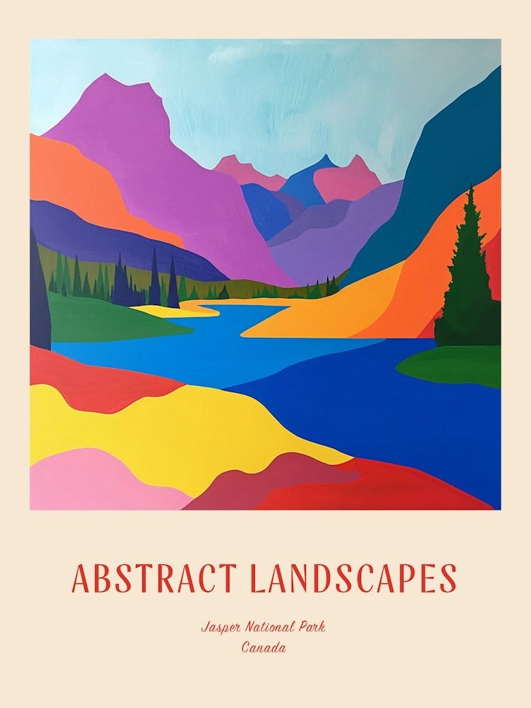 Colourful Abstract Jasper National Park Canada 4 Poster