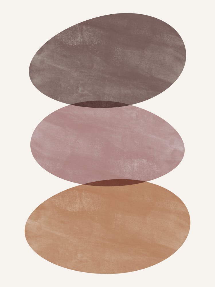 Balancing Zen Stones, Abstract Organic Shapes in Earthy Tones