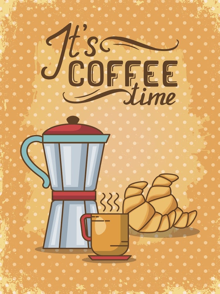 It's Coffee Time - coffee poster, kitchen wall art