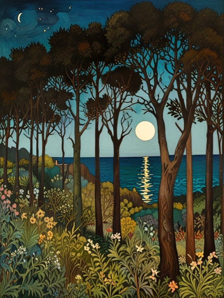 William Morris Moonlight In The Woods 119