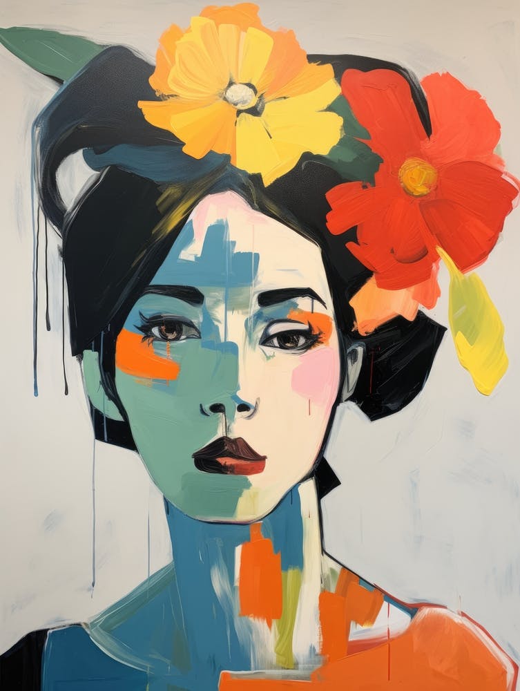 Woman With Flowers On Her Head 2