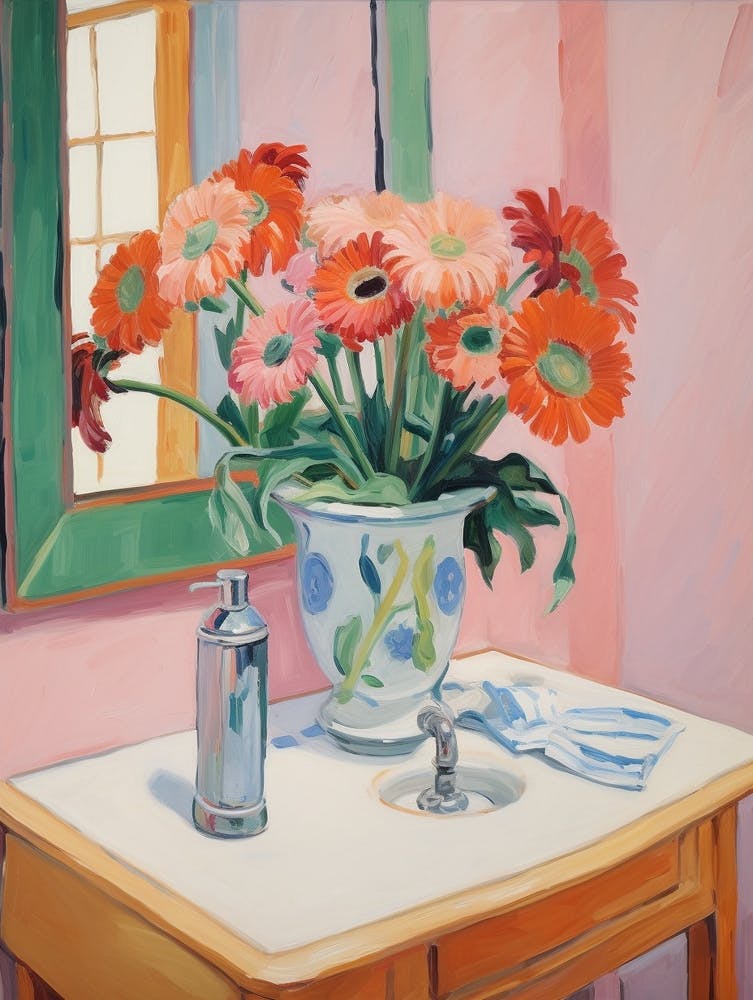 A Vase With Gerbera, Flower Bouquet 1