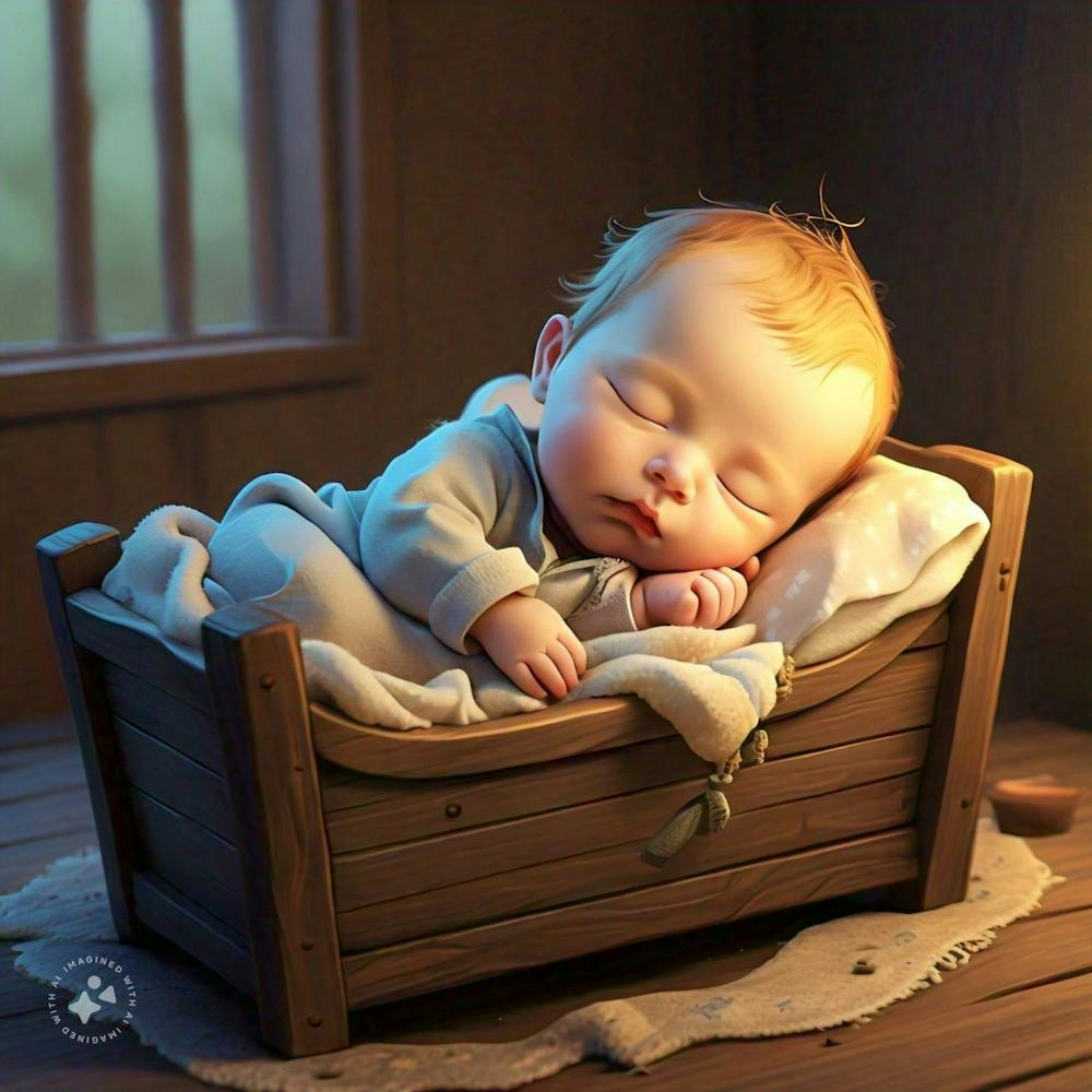Baby Sleeping In A Cradle