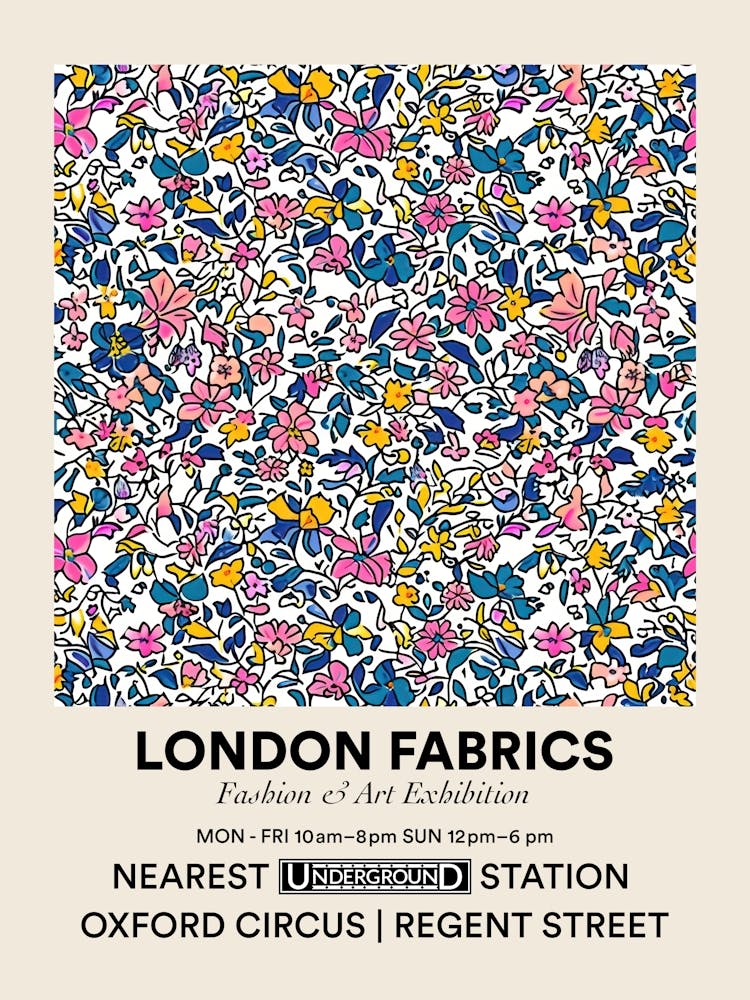 Poster Aster Bloom London Fabrics Floral Pattern 5