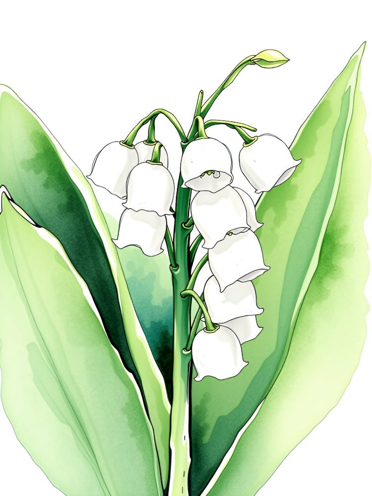 Lily Of The Valley Watercolor 1