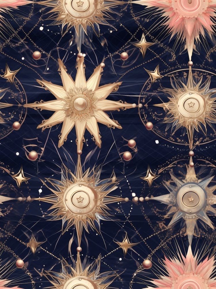 Boho Pink Shades Celestial Art 1