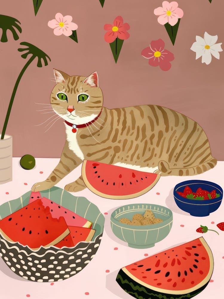 Cat And Watermelon 2
