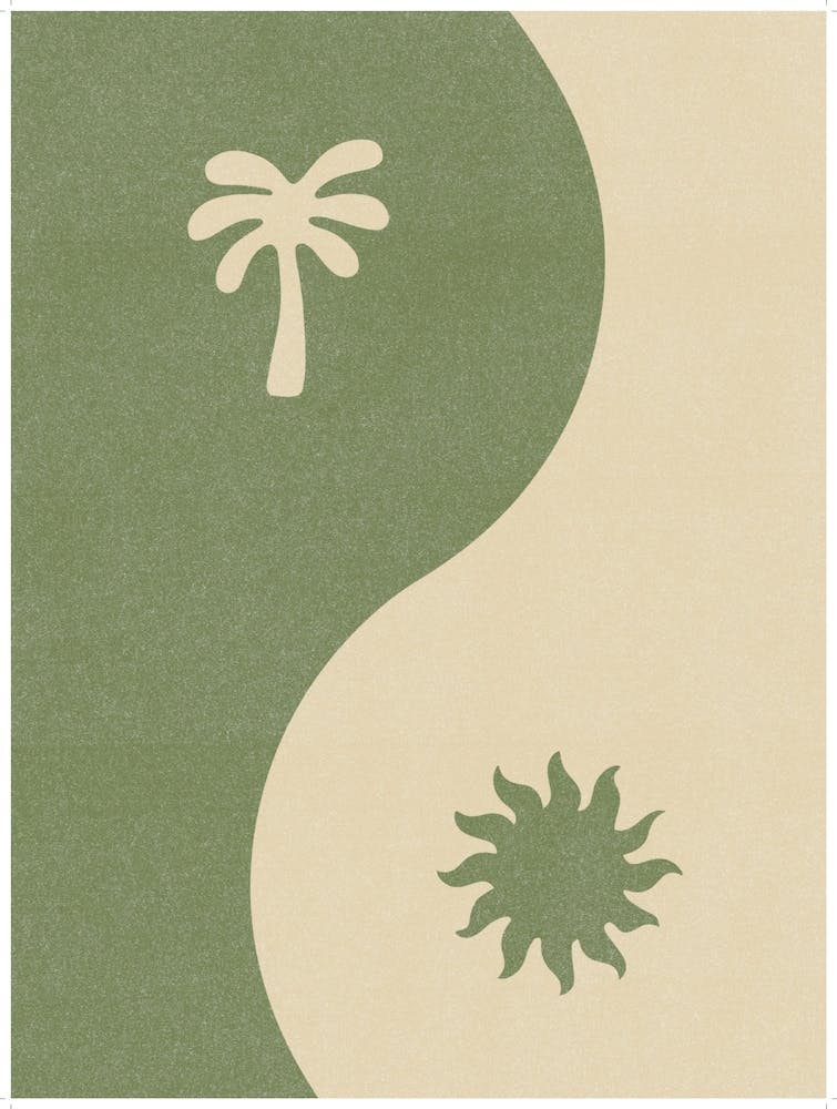 Palm And Sun Yin Yang Print Boho Wall Decor Housewarming Gift INSTANT DOWNLOAD