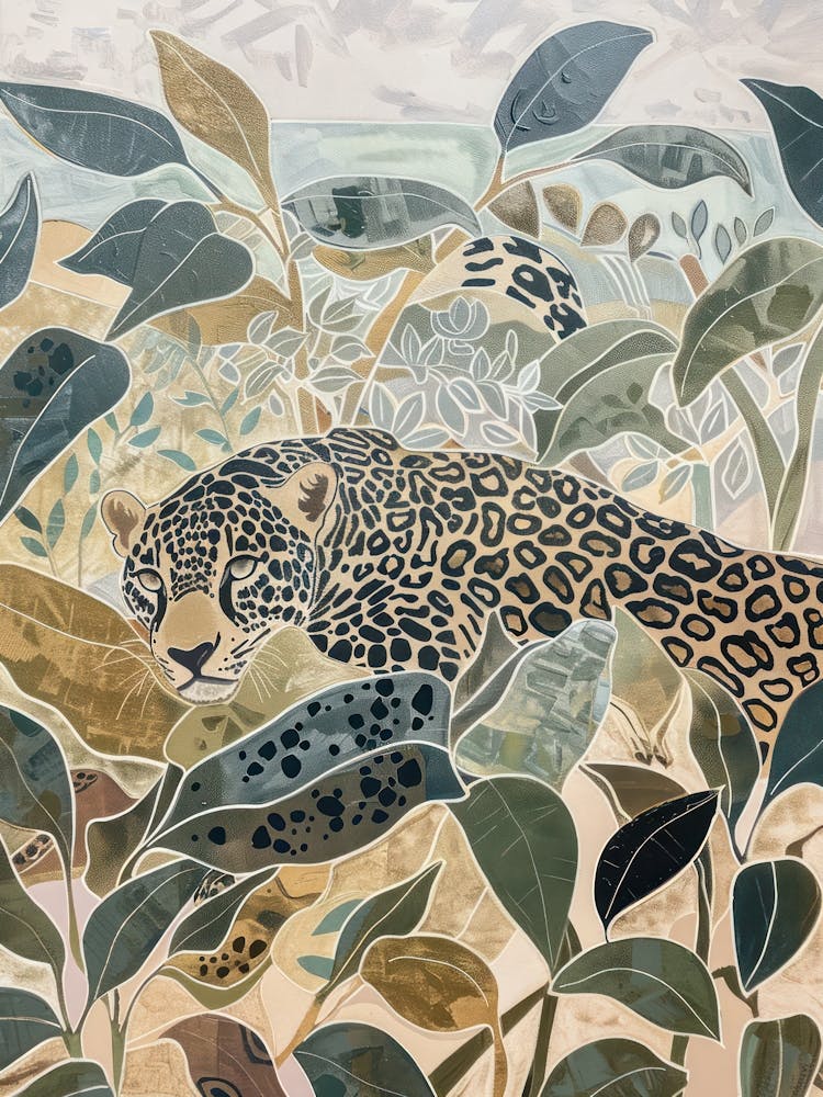 Jaguars Pastels Jungle Illustration 1