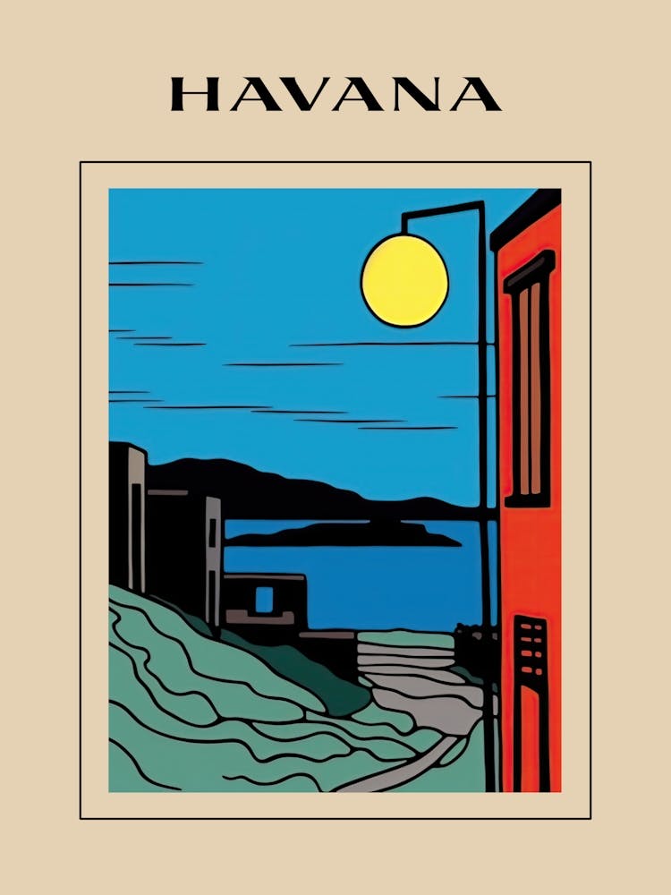 Minimal Design Style Of Havana, Cuba 4 Poster