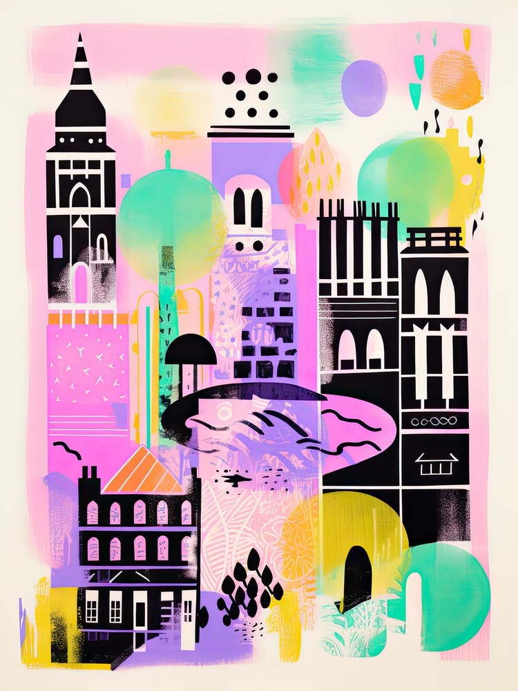 Stockholm In Risograph Style 3