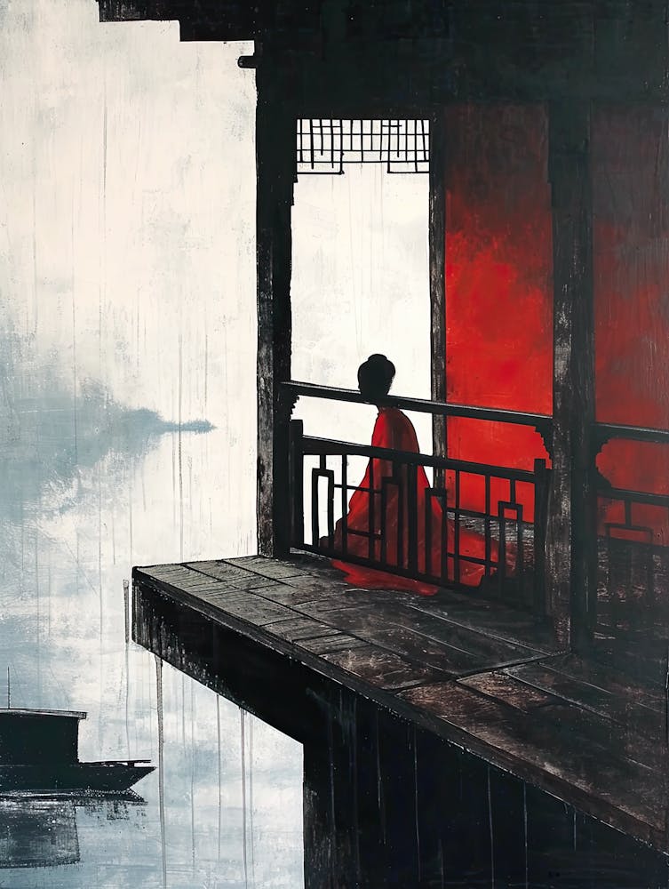 Asian Woman In Red