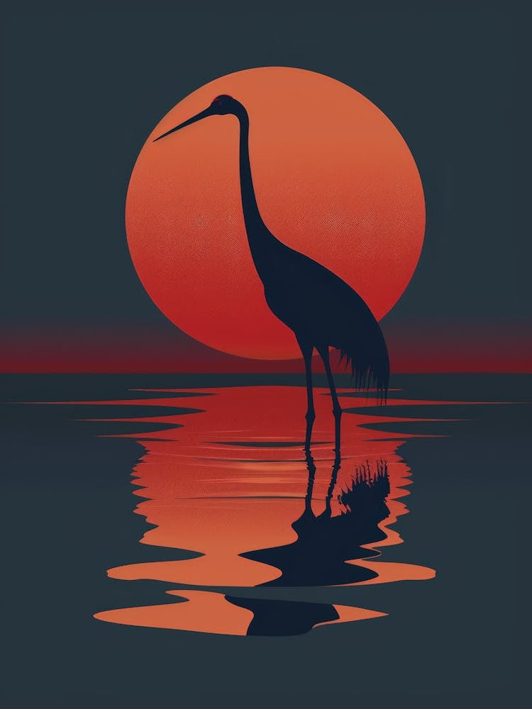 Heron At Sunset 1