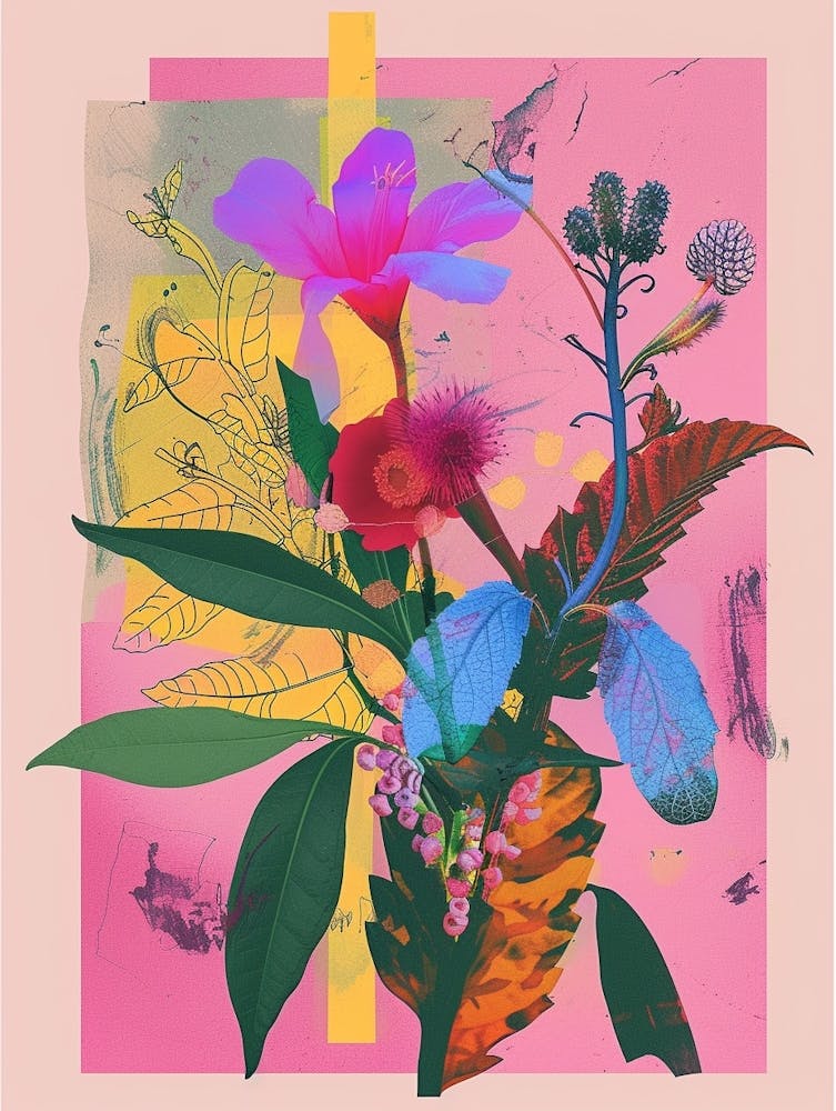 Statice 1 Neon Flower Collage