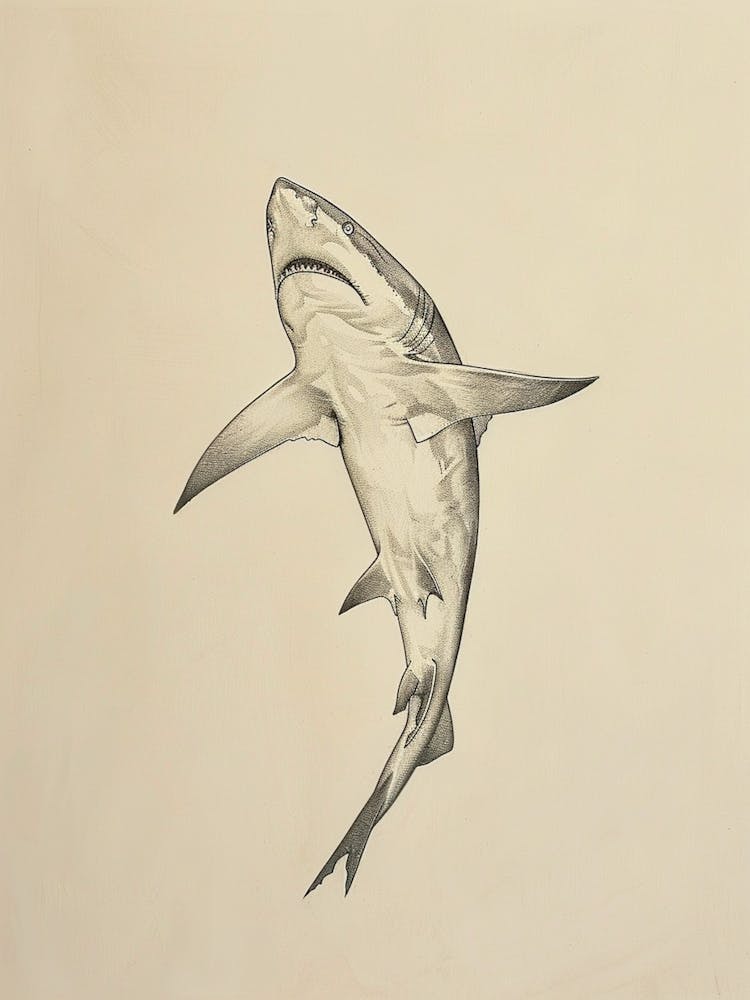 Thresher Shark Vintage Illustration 1