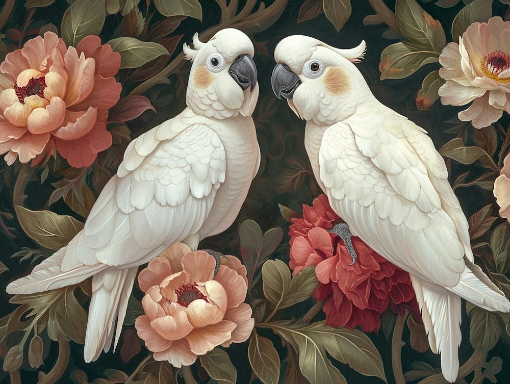 Floral Animal Illustration Cockatoo 3