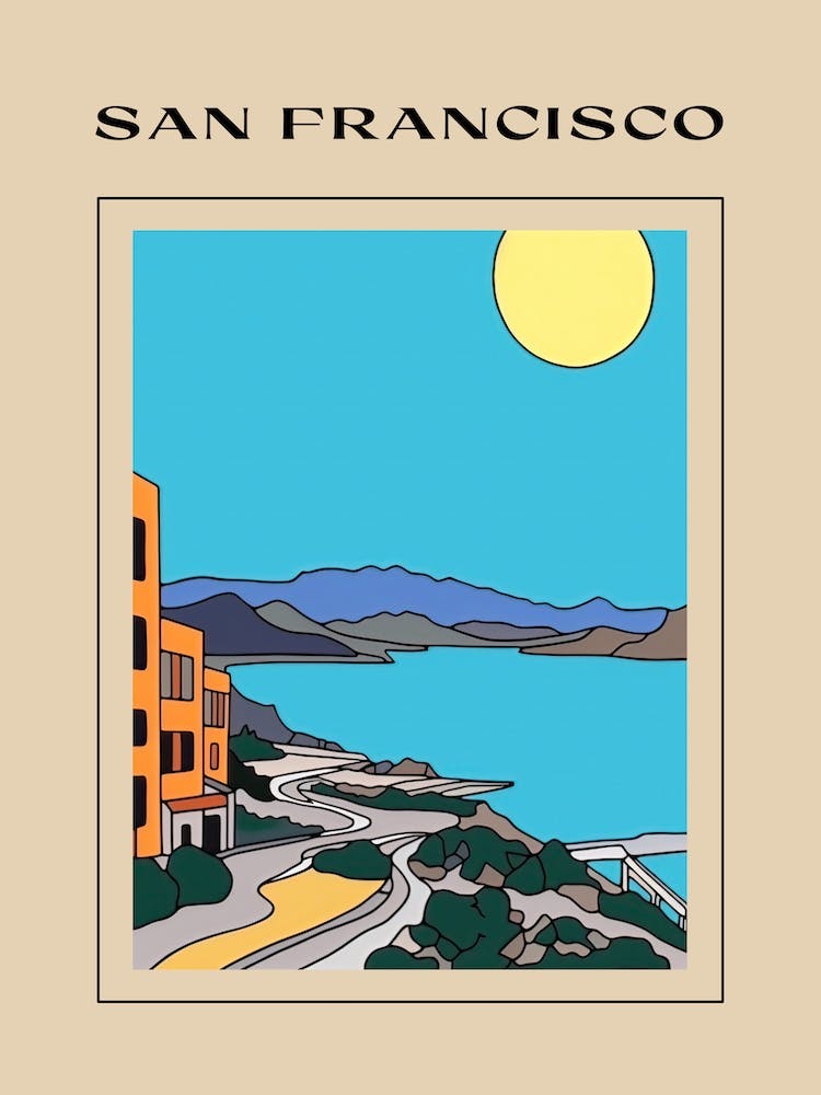 Minimal Design Style Of San Francisco, Usa 4 Poster