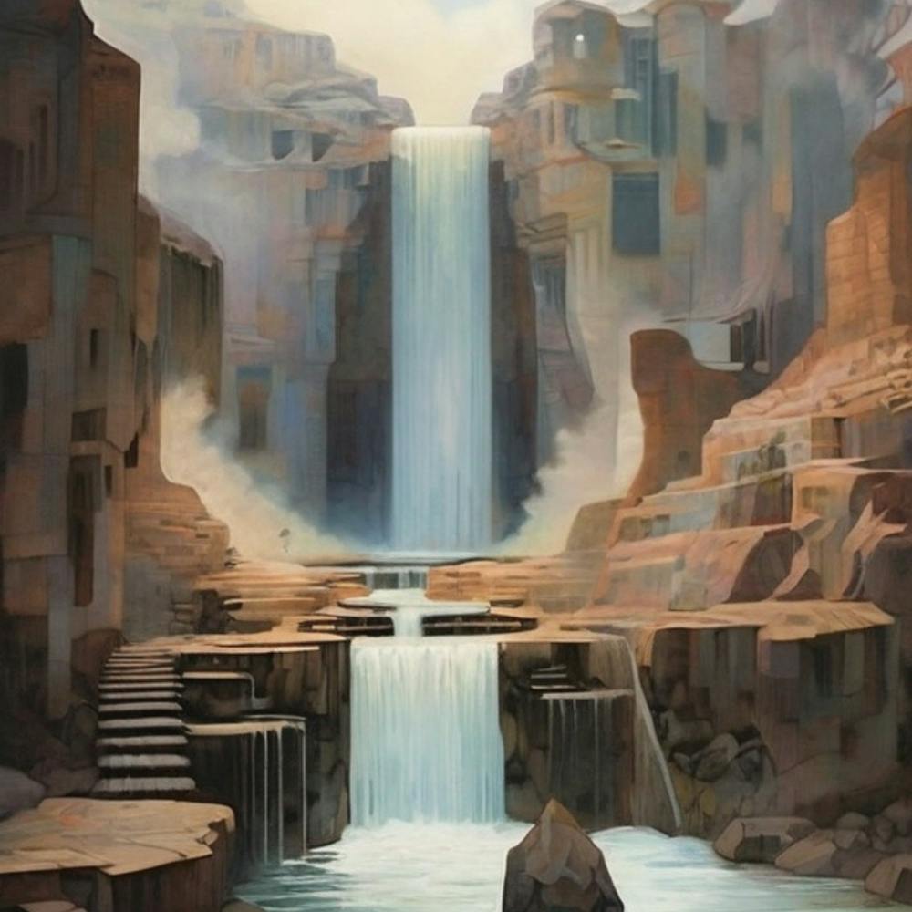 Waterfall In The Desert