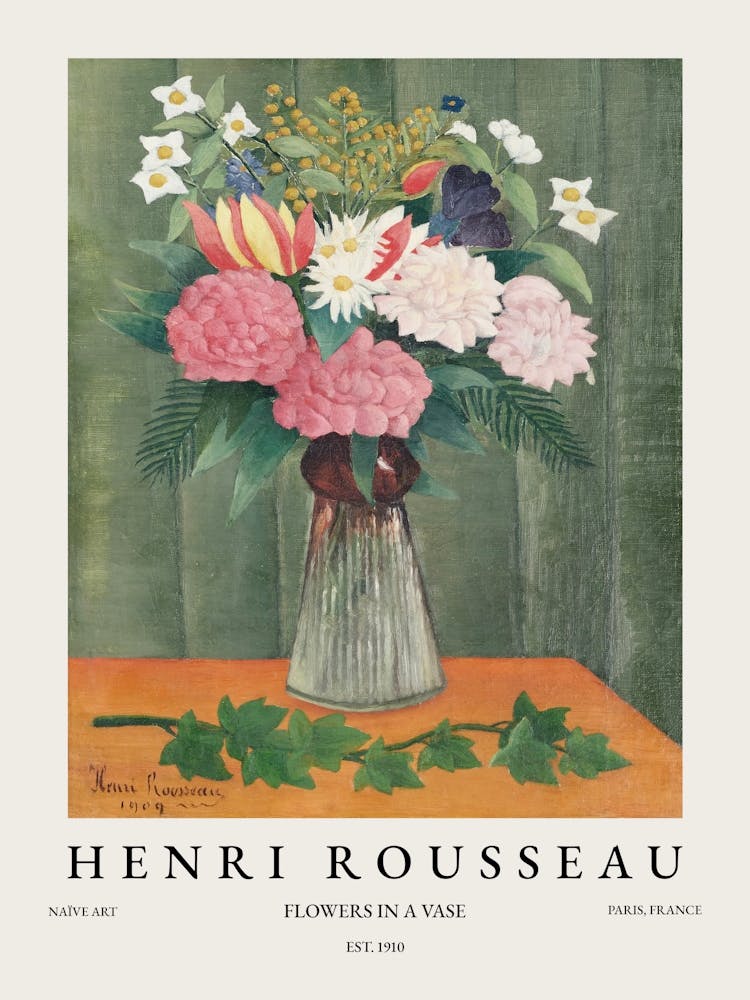 Henri Rousseau Flowers In A Vase
