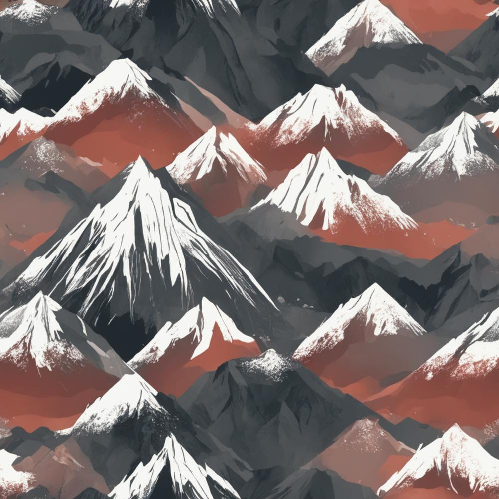 Mountains In Red And Black