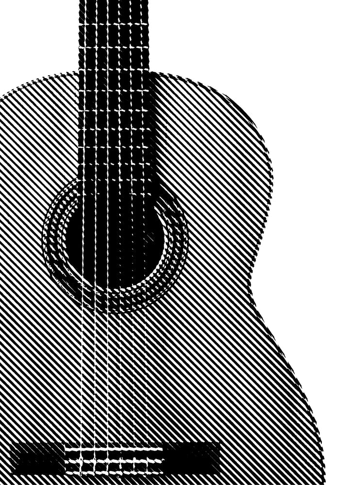 Classical Guitar Line Art