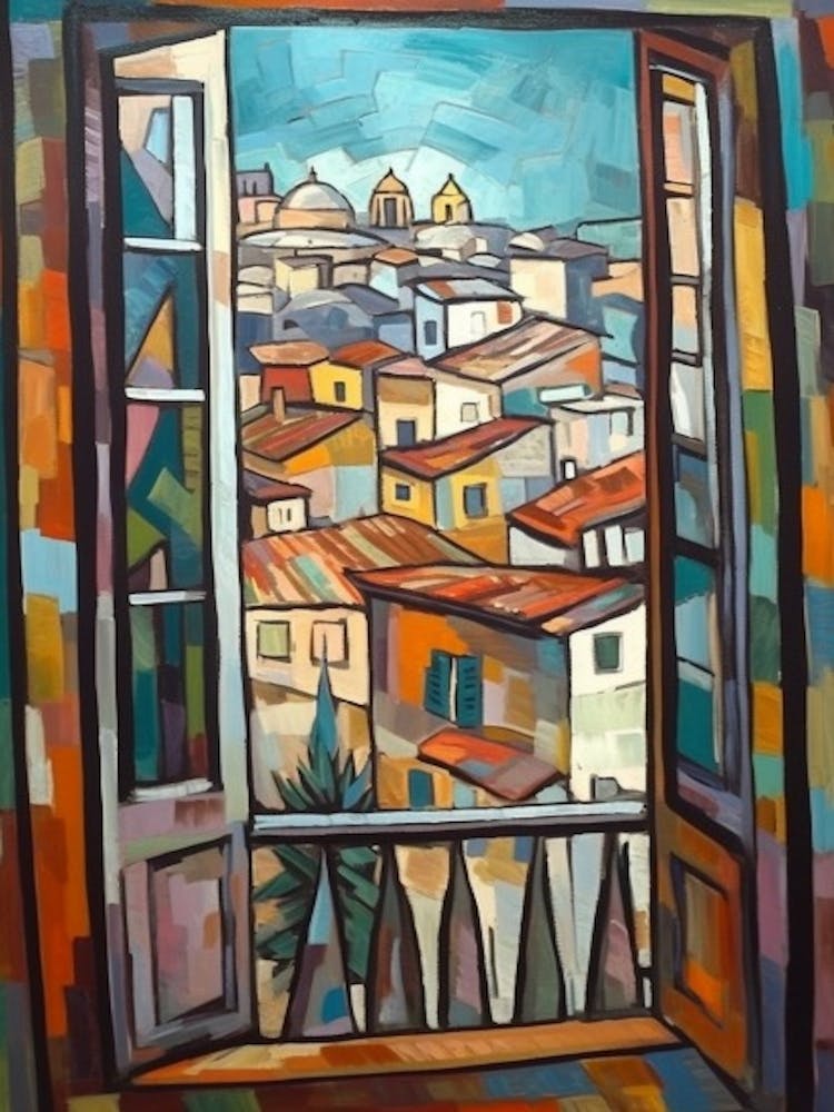 Fensterblick auf Rom Im Stil des Kubismus 1
