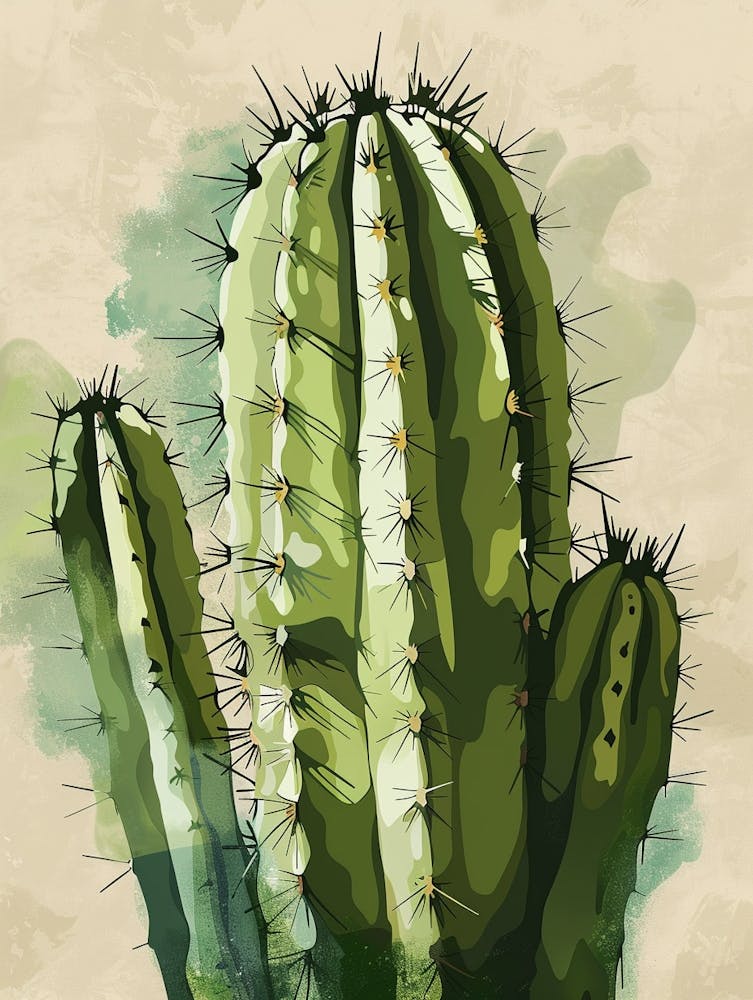 Gymnocalycium Cactus Minimalist Abstract 3