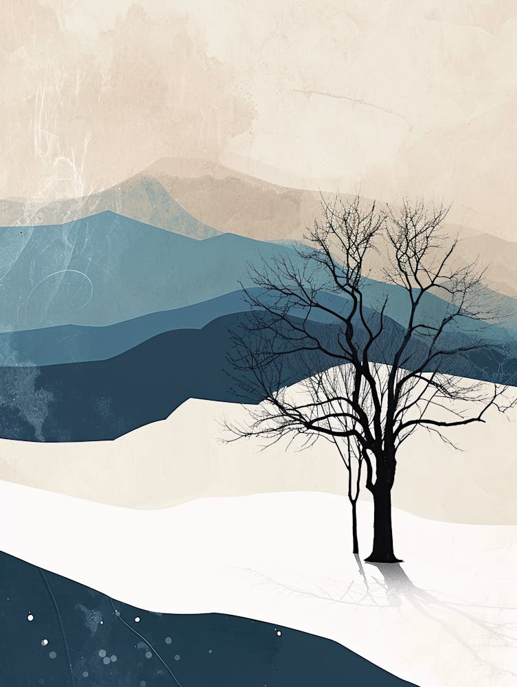 Einsamer Baum im Schnee
