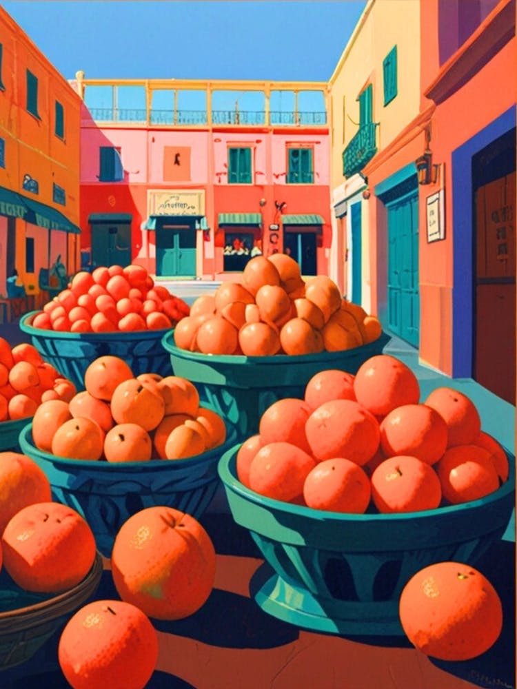 Orangen auf der Straße