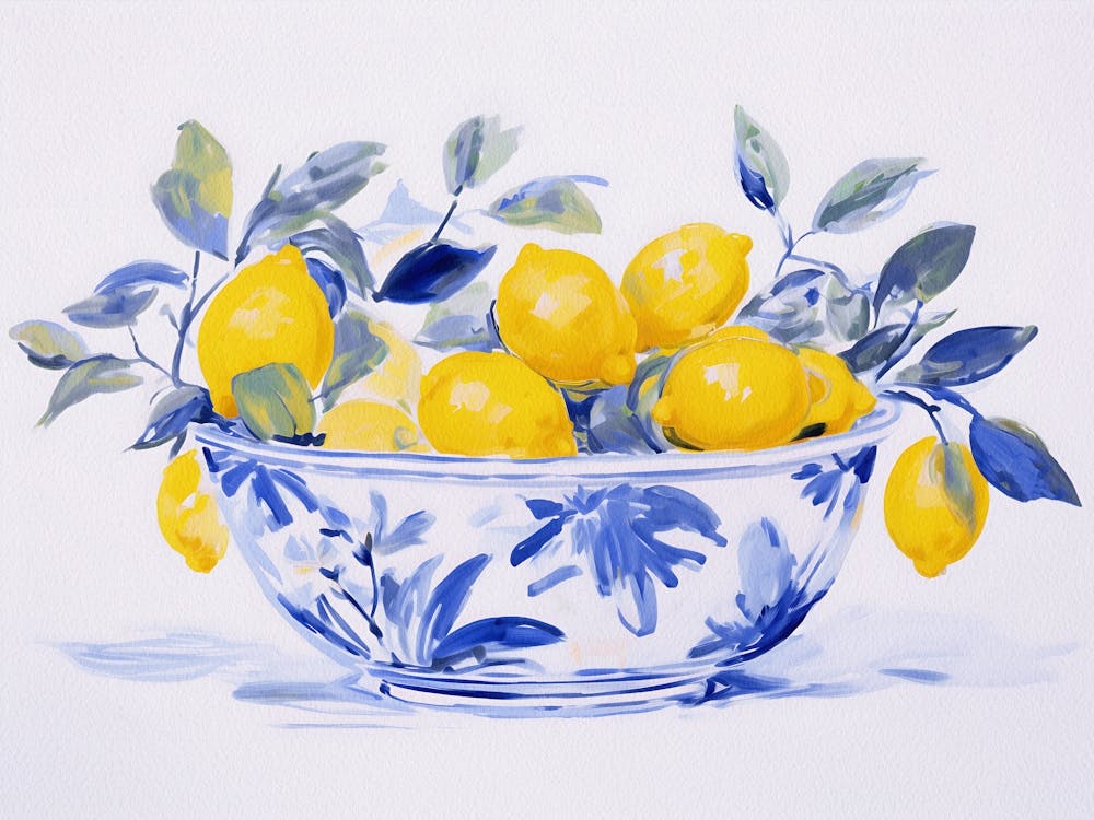 Lemons In A Bowl Painting