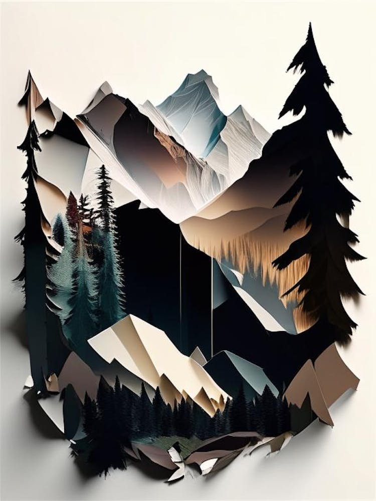 Jasper National Park Canada Cut Out Paper