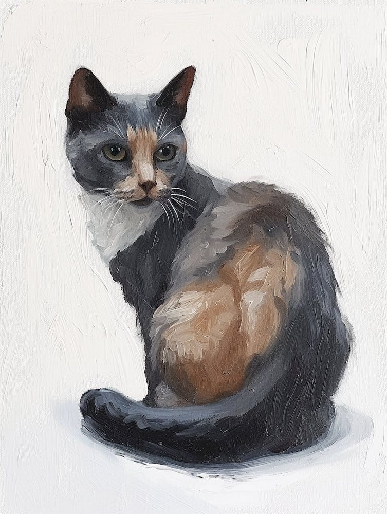 Japanese Bobtail Cat Painting 1