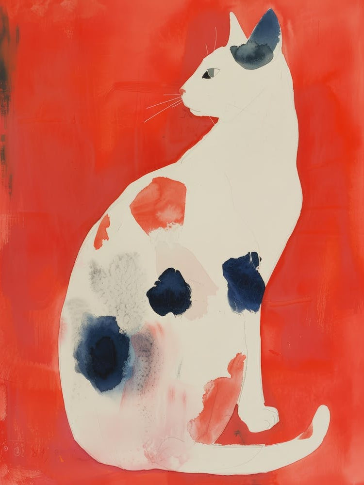 Cat On Red