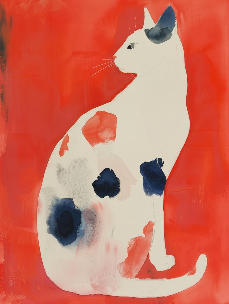 Cat On Red